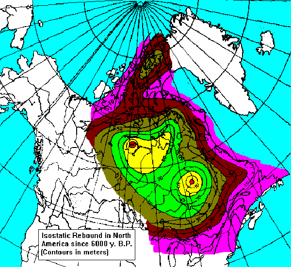 North America Isostatic Rebound Map