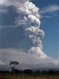 Mount Merapi. Eruption 2010. Ash.