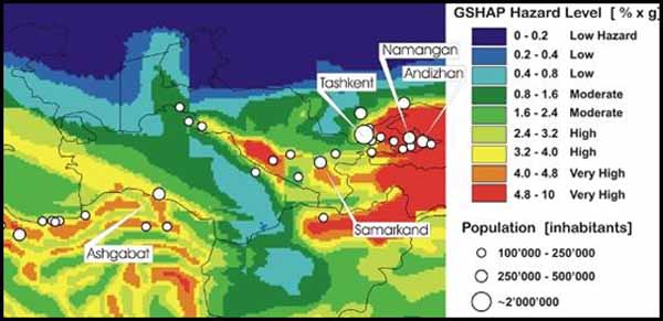 Map of the Global Seismic Hazard Programme.
