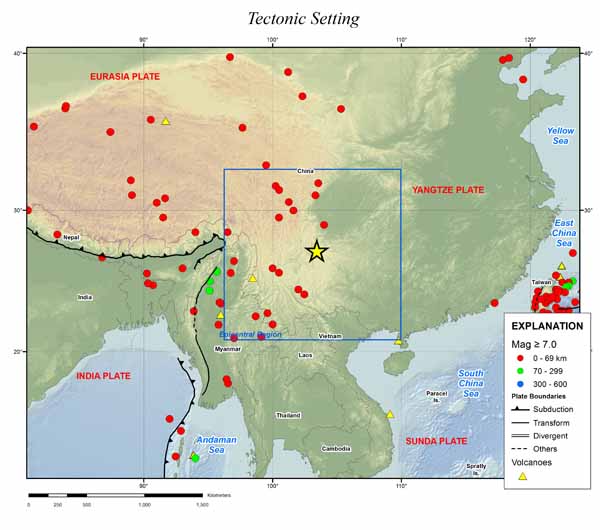 The map of major geological units in continental China.