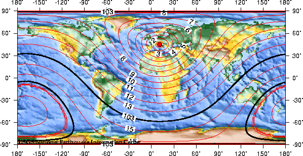Theoretical P-Wave Travel Times.